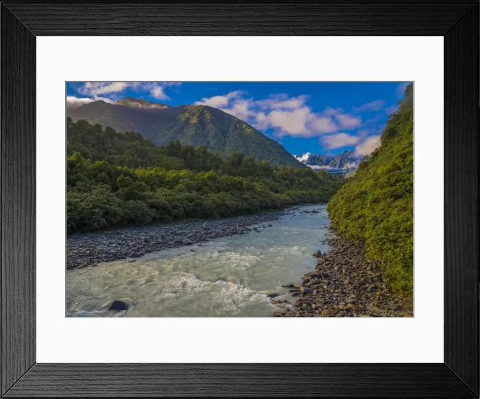 Framed Print : The west coast of the south island at the Karangarua river, New Zealand Framed Print : The west coast of the south island at the Karangarua river, New Zealand