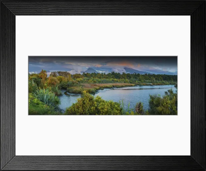 Framed Print : Okuru river at dusk, south island, New Zealand Framed Print : Okuru river at dusk, south island, New Zealand
