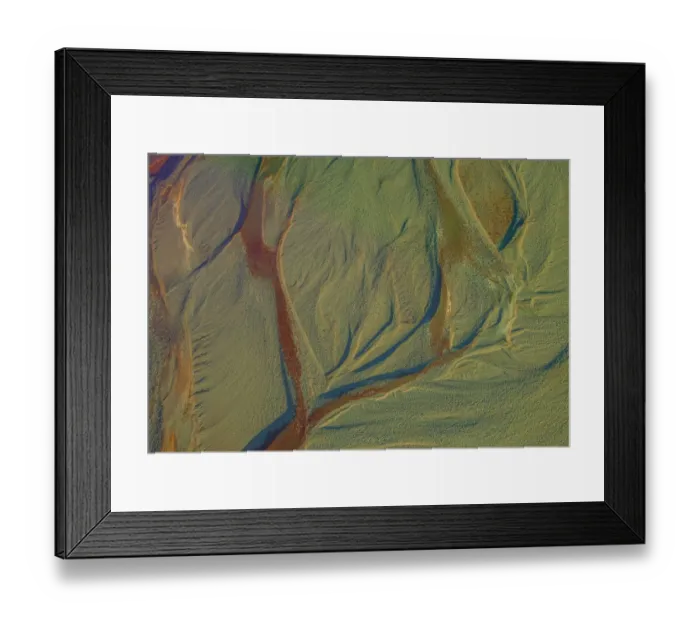 Framed Print : Hooker river Aerial, Mount-cook Aoraki National Park, south island, New Zealand