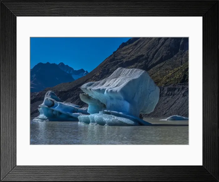Framed Print : Tasman Glacial melt, Mount Cook Aoraki National Park, south Island of New Zealand