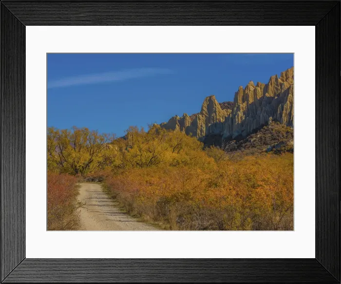 Framed Print : Autumn at the clay cliffs, Omarama, south Island of New Zealand Framed Print : Autumn at the clay cliffs, Omarama, south Island of New Zealand