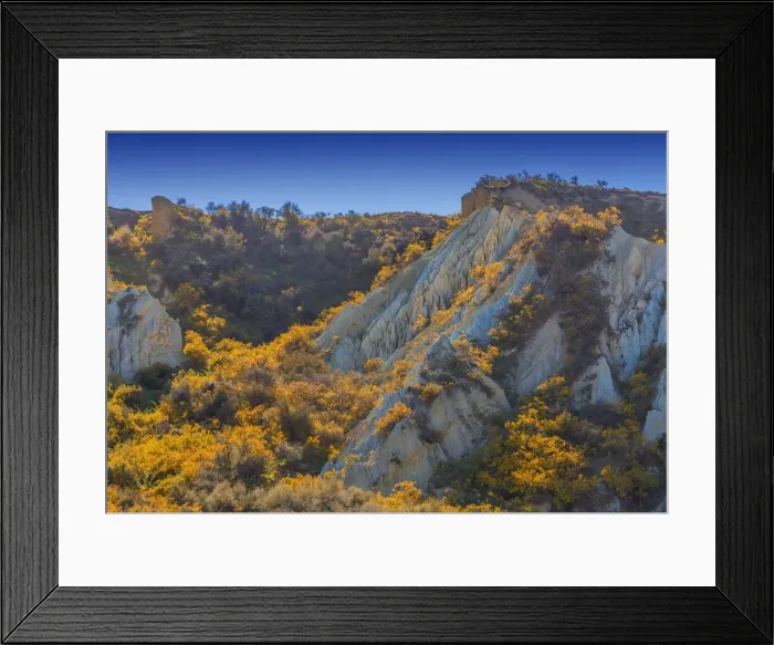Framed Print : Autumn at the clay cliffs, Omarama, south Island of New Zealand Framed Print : Autumn at the clay cliffs, Omarama, south Island of New Zealand