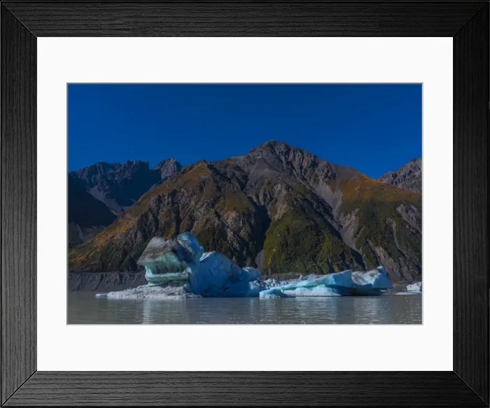Framed Print : Tasman Glacial melt, Mount Cook Aoraki National Park, south Island of New Zealand