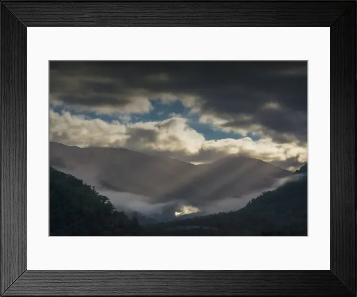 Framed Print : Morning light, Hst Pass in the mountains of the South Island of New Zealand