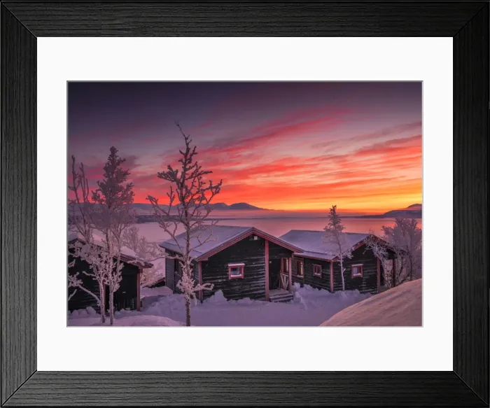 Framed Print : Dawn light sweeps across the landscape at Bjorkliden, Lapland, Sweden