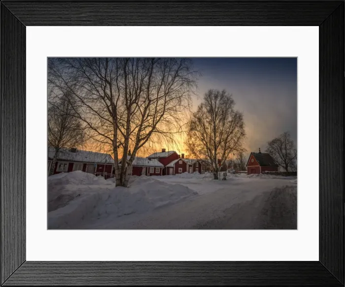 Framed Print : A view of the historic village of old Lulea, Lapland, Sweden