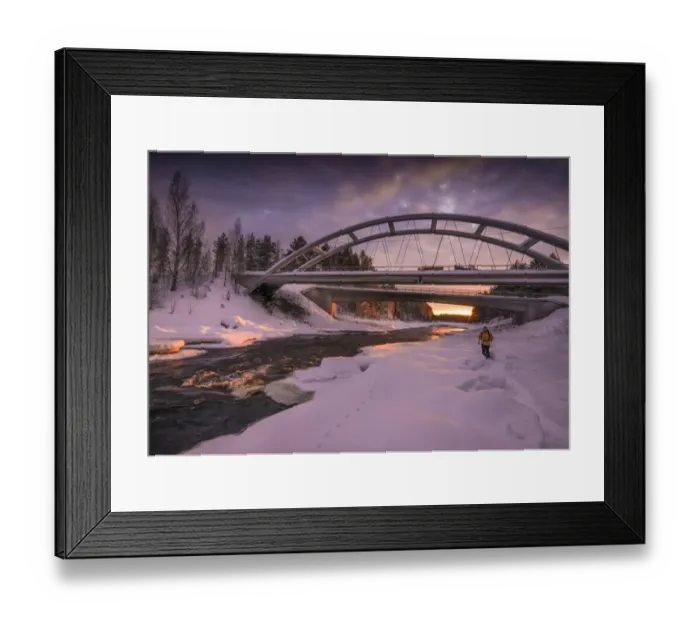 Framed Print : Winter scene near Lassbyn, Lapland, Sweden