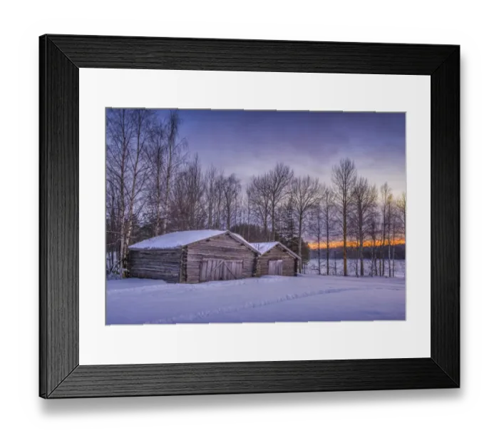 Framed Print : Approaching Dusk in winter at Lassbyn, Lapland, Sweden