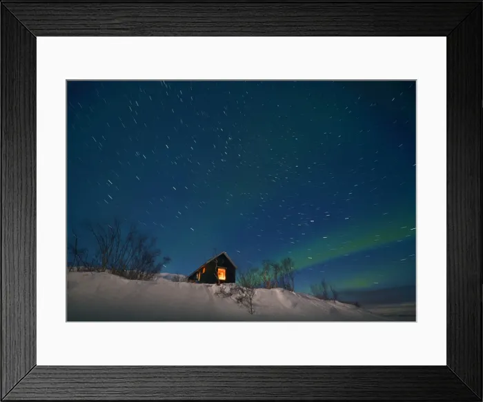 Framed Print : Aurora Borealis appearing over Abisko Lapland, Sweden