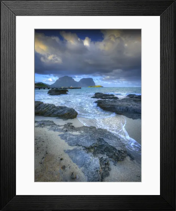 Framed Print : Scenically beautiful and a world heritage designated location, Lord Howe Island lies between the South Pacific ocean and the Tasman sea off the coast of New South Wales, Australia