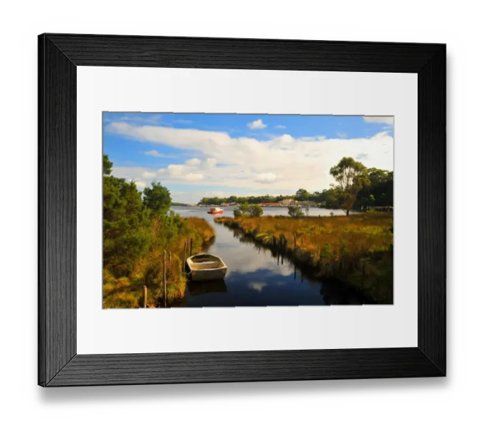 Framed Print : Strahan harbour and coastline, south western area of Tasmania, Australia Framed Print : Strahan harbour and coastline, south western area of Tasmania, Australia