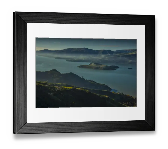Framed Print : Dawn at Lyttelton harbour, South Island, New Zealand