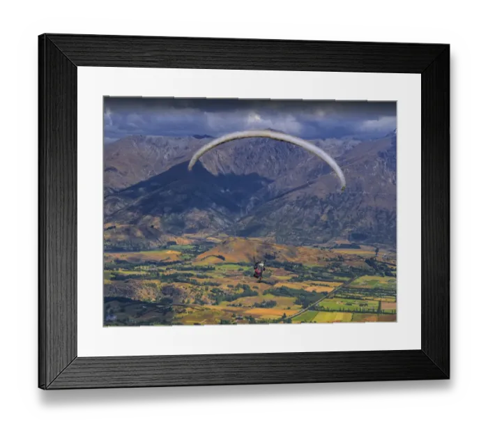Framed Print : Para gliding, South Island, New Zealand
