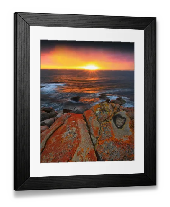 Framed Print : Sunset at Grassy bay, King Island, Bass Strait, Tasmania, Australia
