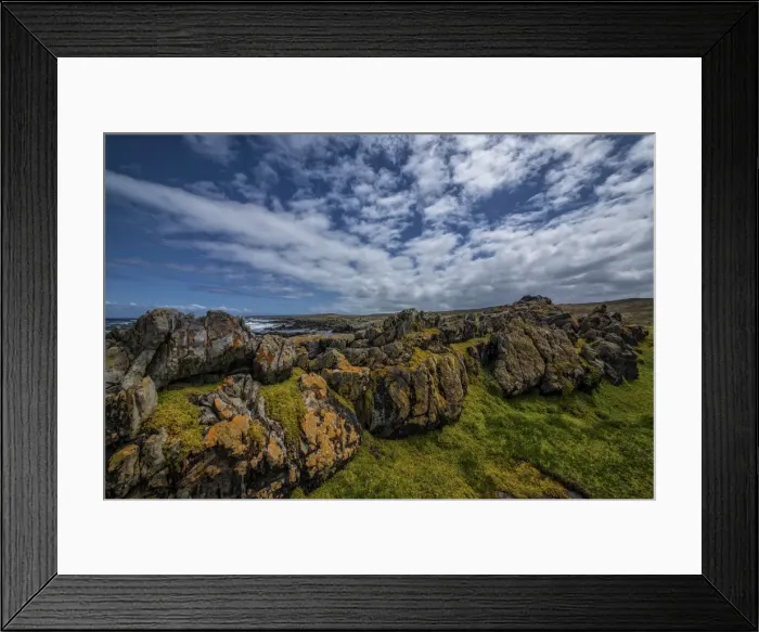 Framed Print : Rock formations at the Gulchway, King Island Bass Strait, Tasmania, Australia