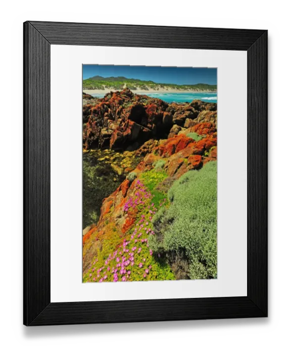 Framed Print : Rocky coastline British Admiral beach, King Island Bass Strait, Tasmania, Australia