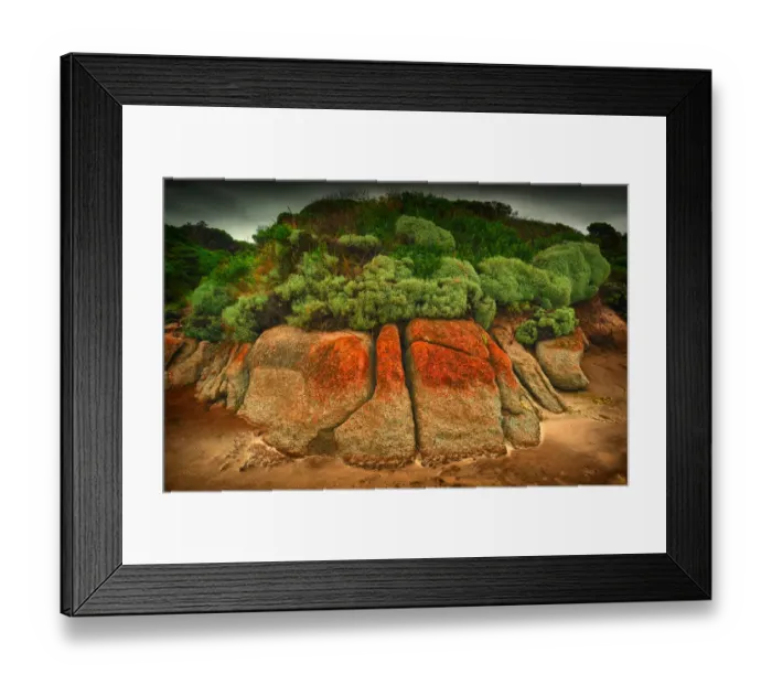 Framed Print : Rock formations, Disappointment bay, King Island Bass Strait, Tasmania, Australia