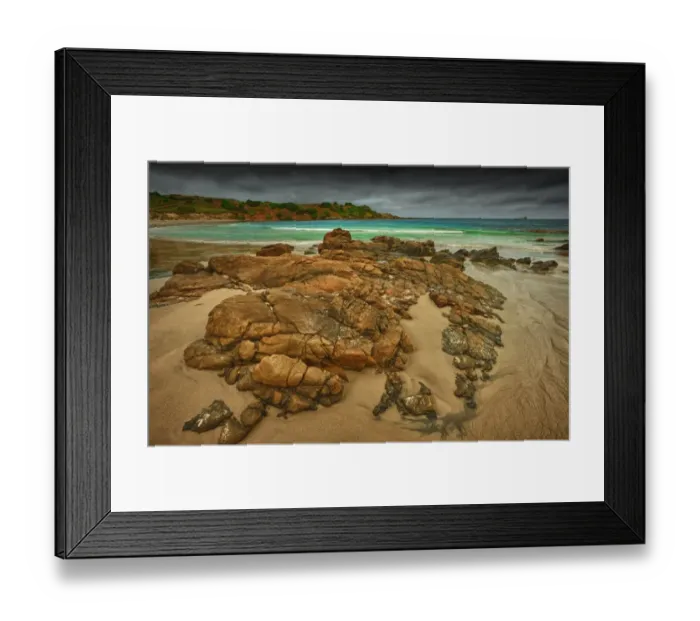 Framed Print : Rock formations, on the coastline of King Island Bass Strait, Tasmania, Australia