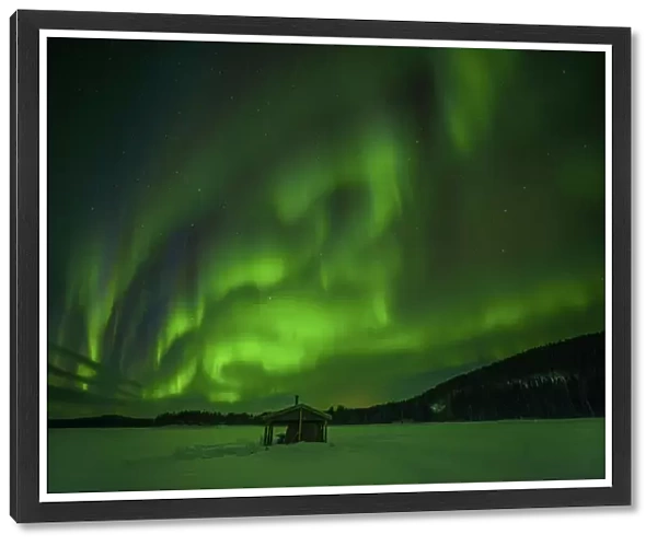 Aurora Borealis in the night skies at Degerselet, Lapland, Sweden