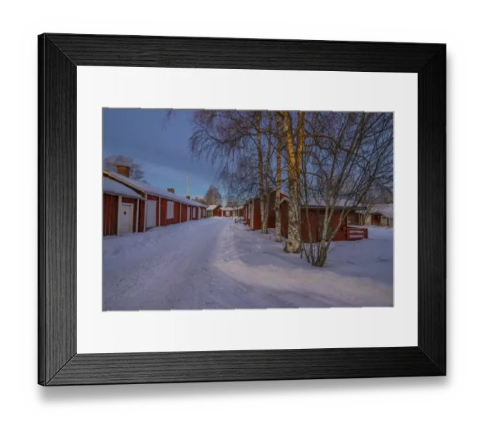 Framed Print : A view of the historic village of old Lulea, Lapland, Sweden
