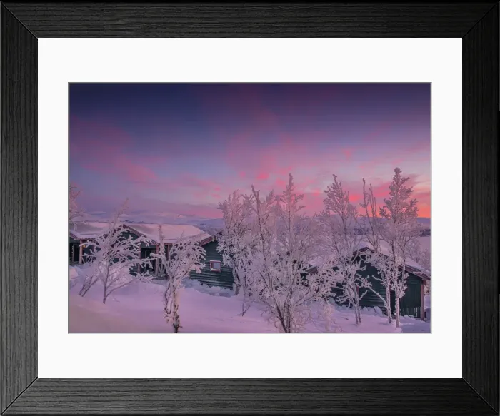 Framed Print : Dawn light sweeps across the landscape at Bjorkliden, Lapland, Sweden