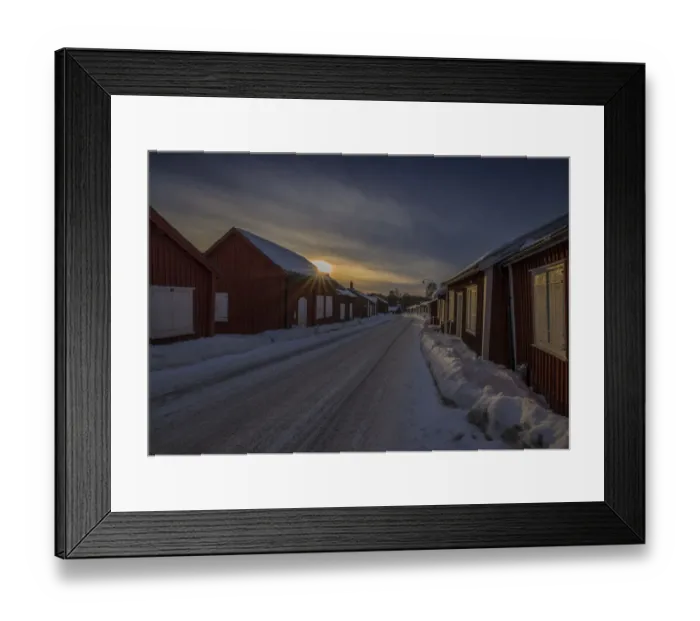 Framed Print : A view of the historic village of old Lulea, Lapland, Sweden