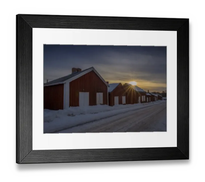 Framed Print : A view of the historic village of old Lulea, Lapland, Sweden