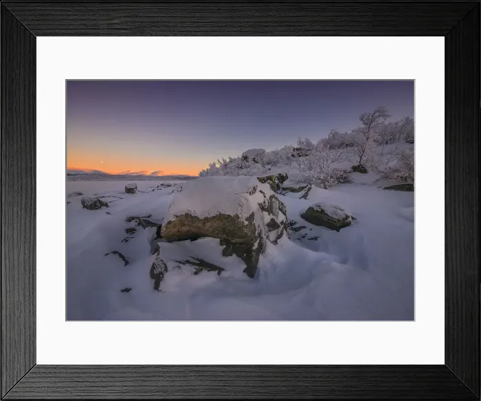 Framed Print : Dawn light sweeps across the landscape at Bjorkliden, Lapland, Sweden