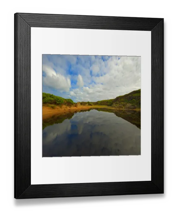 Framed Print : Lagoon reflections near the coastline of the Tarkine wilderness, West coastline of Tasmania Framed Print : Lagoon reflections near the coastline of the Tarkine wilderness, West coastline of Tasmania