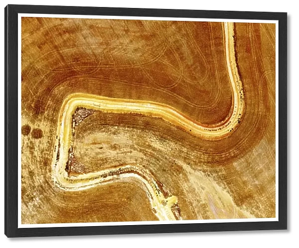 Aerial view of dirt road