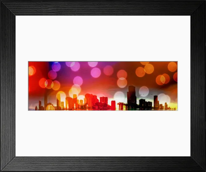Framed Print : An abstract view of the Gold Coast skyline water reflection