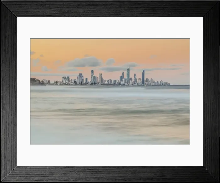 Framed Print : Gold Coast skyline at sunset