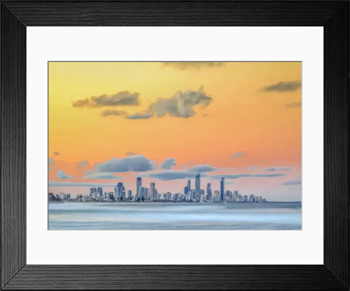 Framed Print : Gold Coast skyline at sunset Framed Print : Gold Coast skyline at sunset