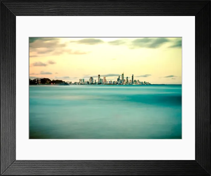 Framed Print : Gold Coast skyline at dusk