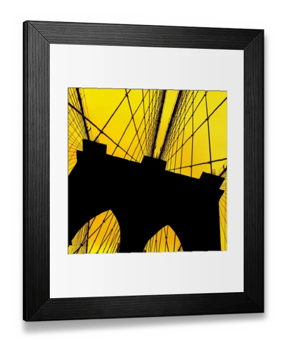 Framed Print : Brooklyn Bridge architecture in yellow Framed Print : Brooklyn Bridge architecture in yellow
