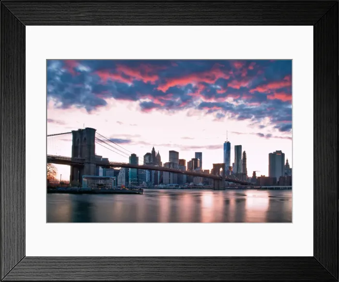 Framed Print : Pastel sunset sky over the Manhattan skyline Framed Print : Pastel sunset sky over the Manhattan skyline