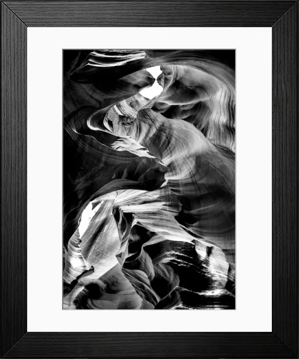 Framed Print : Antelope Canyon Detailed Black and White