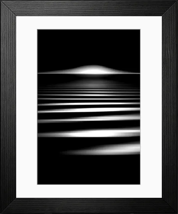 Framed Print : Black and White Sunset