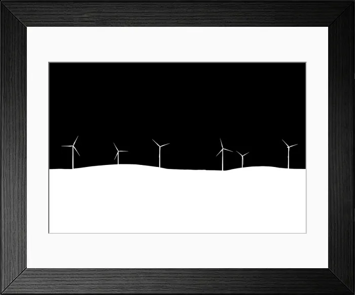 Framed Print : Wind Farm B&W Framed Print : Wind Farm B&W
