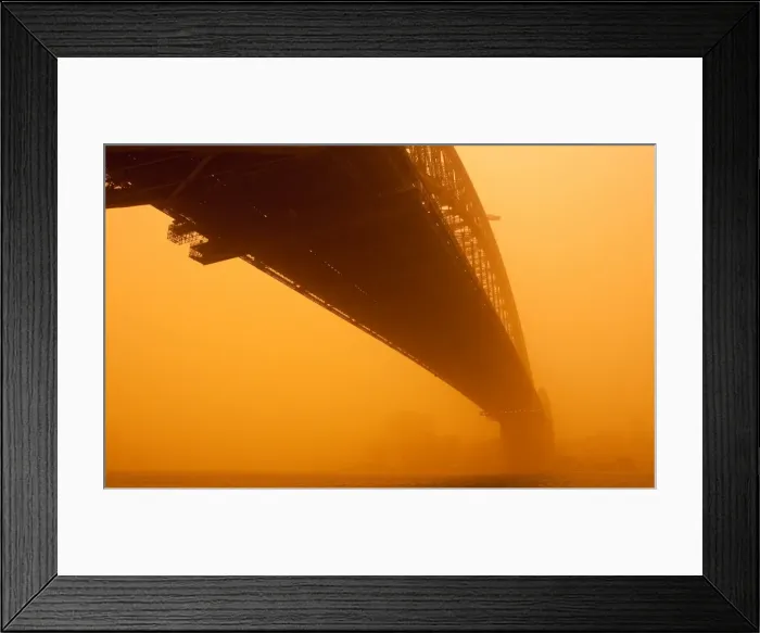 Framed Print : Sydney Harbour Bridge Turns Red Framed Print : Sydney Harbour Bridge Turns Red
