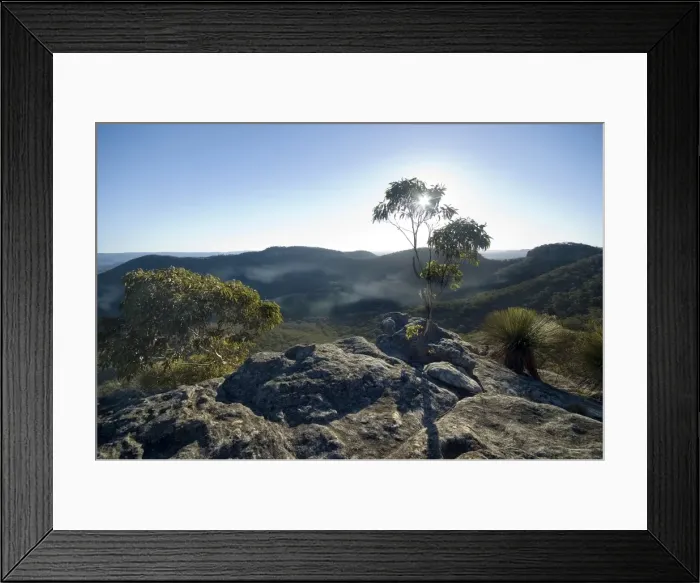 Framed Print : Sunset Rock blue mountains Framed Print : Sunset Rock blue mountains
