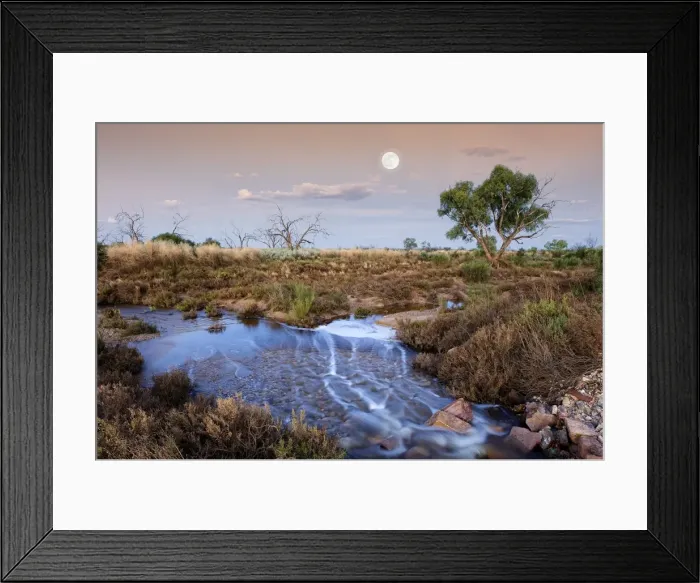 Framed Print : Full moon over flooded gregory creek Framed Print : Full moon over flooded gregory creek