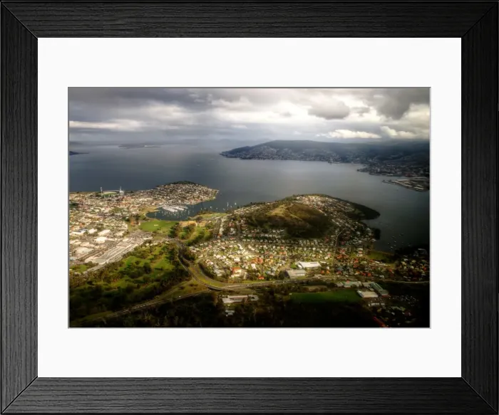 Framed Print : City of CLarence and Hobart bay aerial view Framed Print : City of CLarence and Hobart bay aerial view