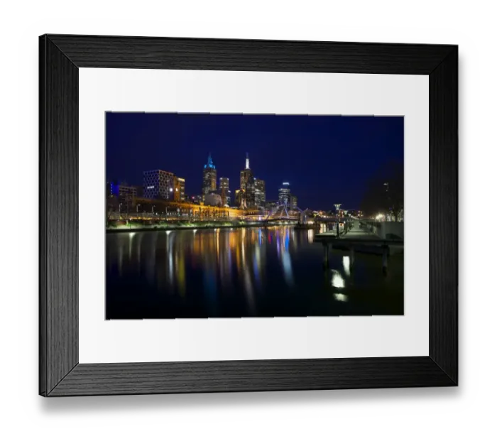 Framed Print : Melbourne city centre reflection on Yarra river