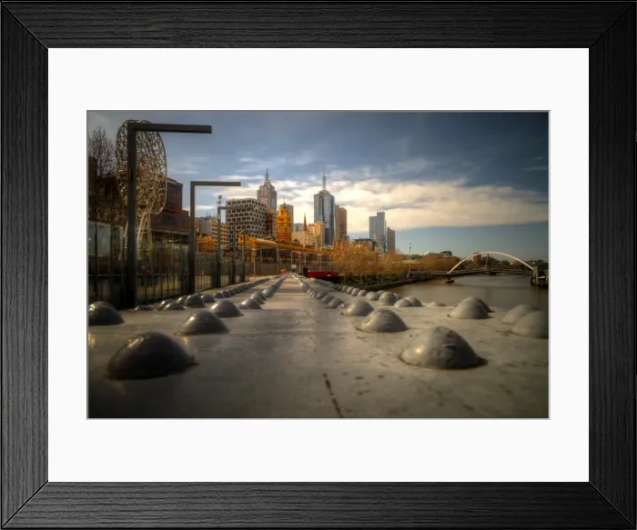 Framed Print : Melbourne pedestrian footbridge and city view