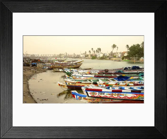 Framed Print : Senegal River and the city of Saint Louis, UNESCO World Heritage Site, Senegal, West Africa, Africa
