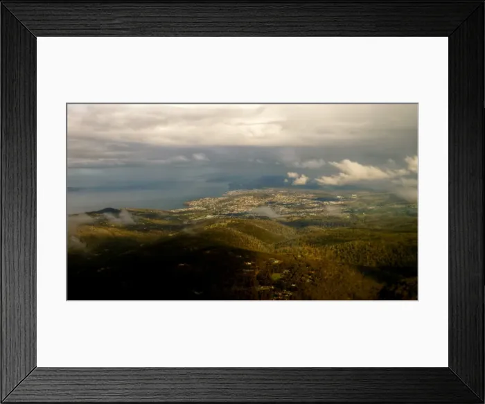 Framed Print : Aerial view of Hobart Tasmania