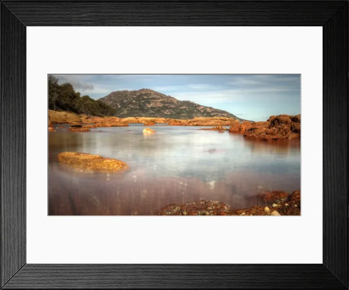 Framed Print : East Tasmanian secluded Honeymoon Bay Framed Print : East Tasmanian secluded Honeymoon Bay