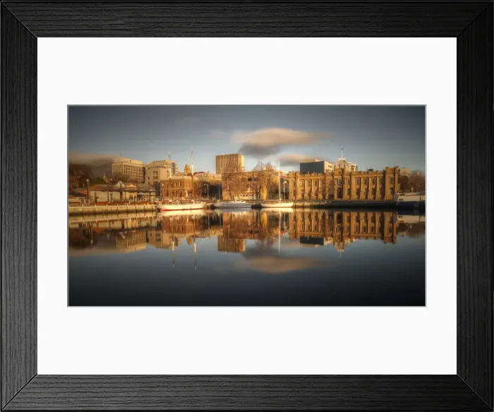 Framed Print : Morning sunlight over Hobart Constitution Dock Framed Print : Morning sunlight over Hobart Constitution Dock