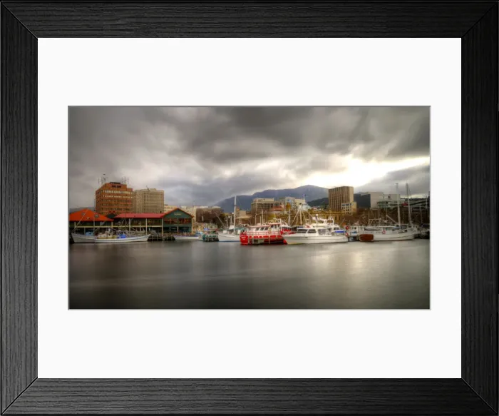 Framed Print : Hobart Constitution Dock and Mt Wellington view Framed Print : Hobart Constitution Dock and Mt Wellington view